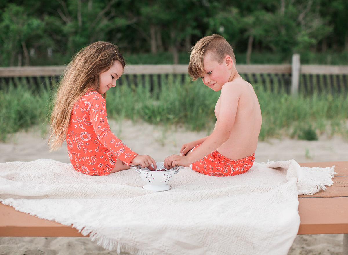 Red Bandana Drawstring Trunks