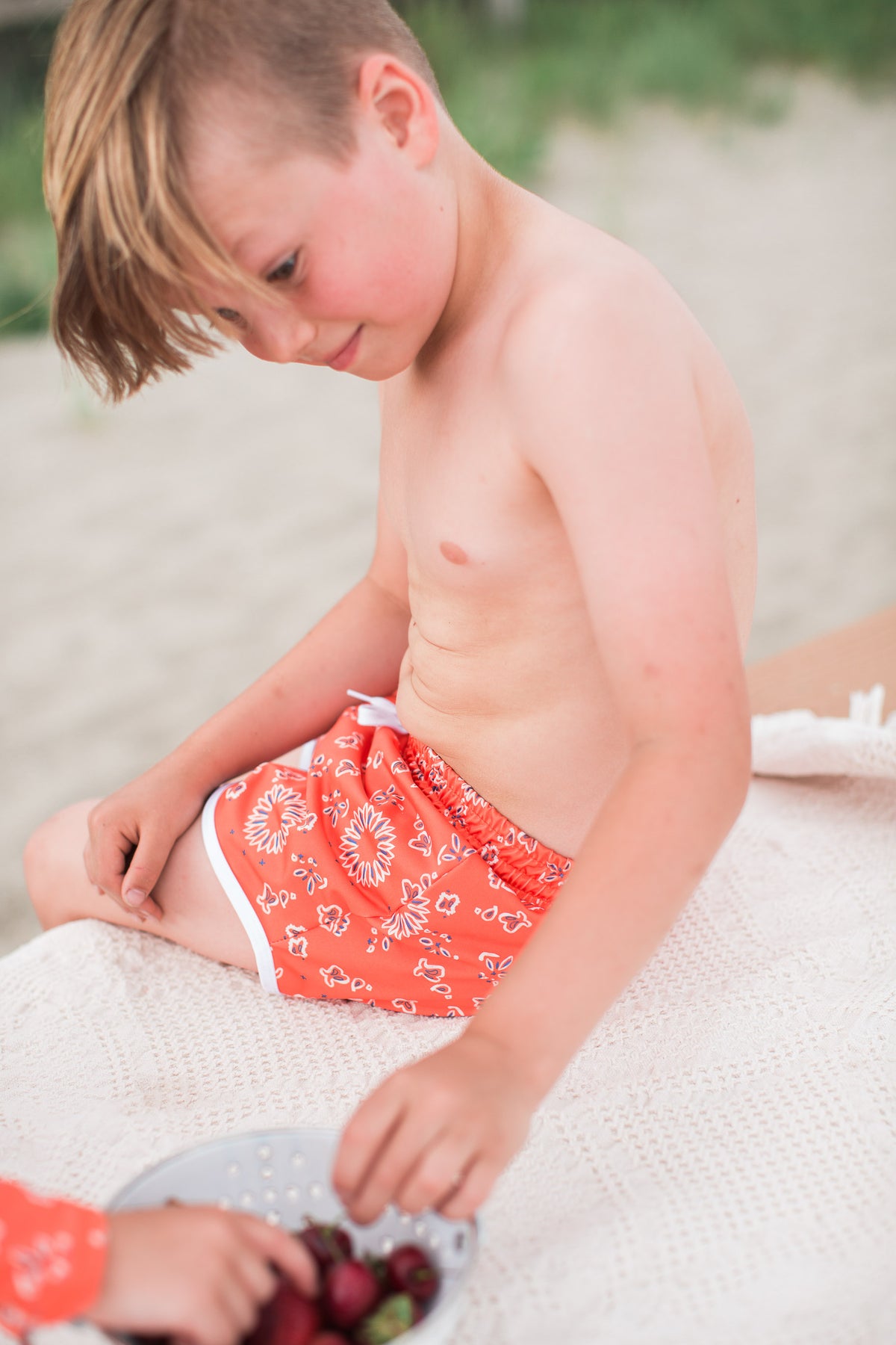 Red Bandana Drawstring Trunks
